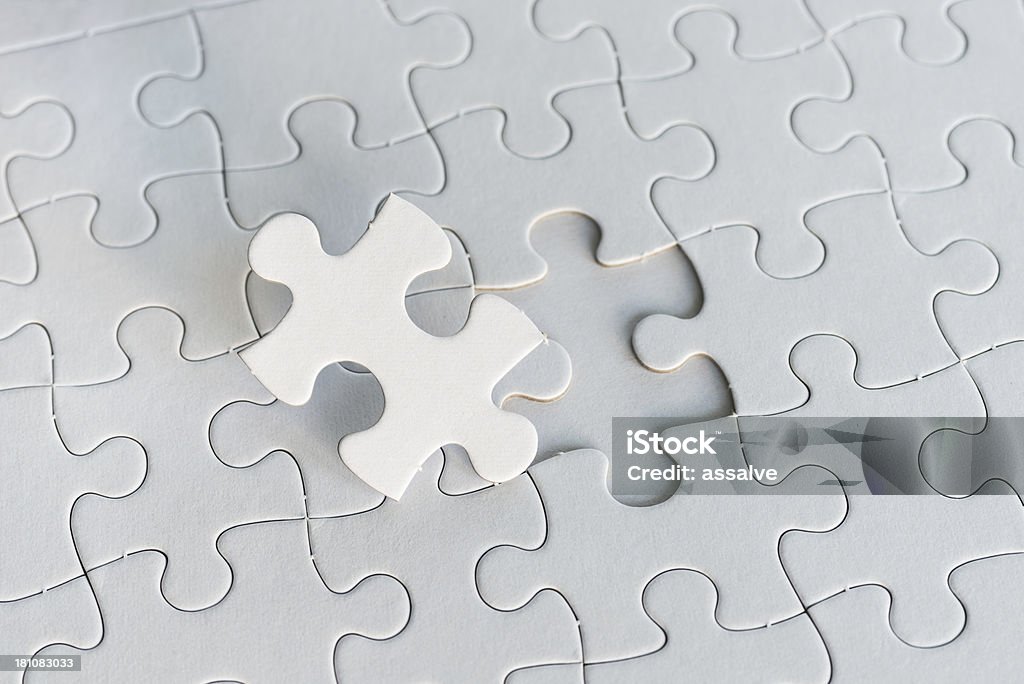 Leere weiße jigsaw puzzle und Strampler - Lizenzfrei Desorientiert Stock-Foto