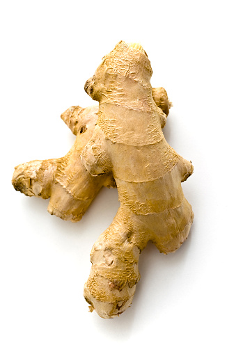 Ginger root isolated on white.