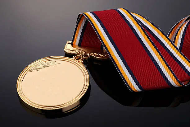 Gold Medal on black
