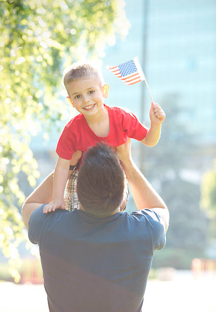 istock Fourth of July father and son fun. 181083729