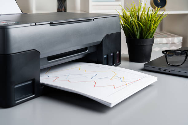 istock Close up of modern printer in the office 1810837473