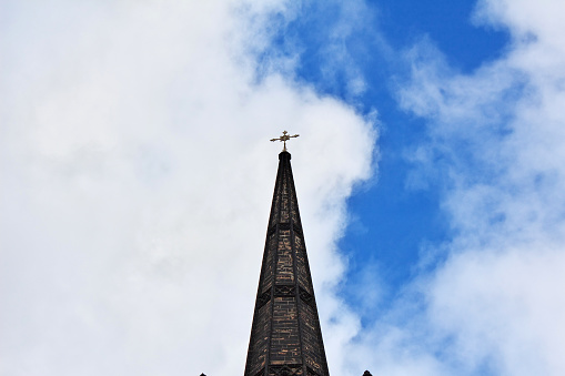 Spires and corss on Trinity Church, Panmure Street, Dundee, Scotland