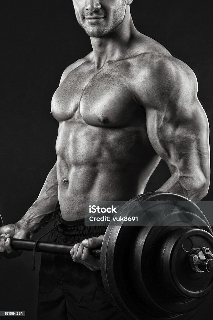 Jovem bodybuilder - Foto de stock de Abdome royalty-free