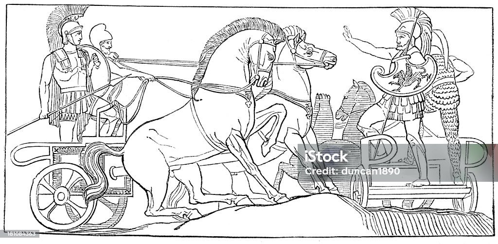 Antigua Chariots - Ilustración de stock de Roma Antigua libre de derechos