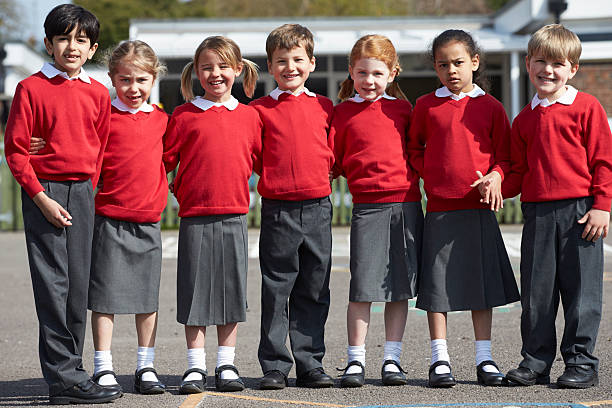 istock Portrait Of Elementary School Pupils In Playground 181084678