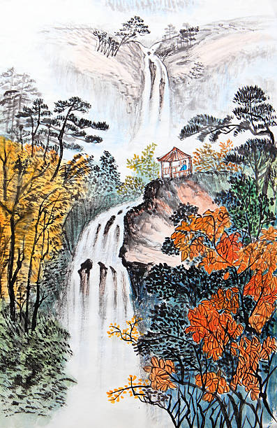 Artistic drawing of Chinese landscape