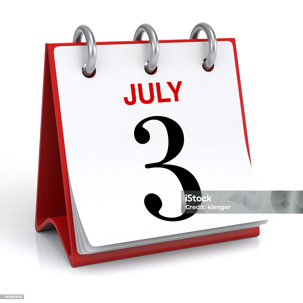7 月のカレンダー - 3Dのロイヤリティフリーストックフォト