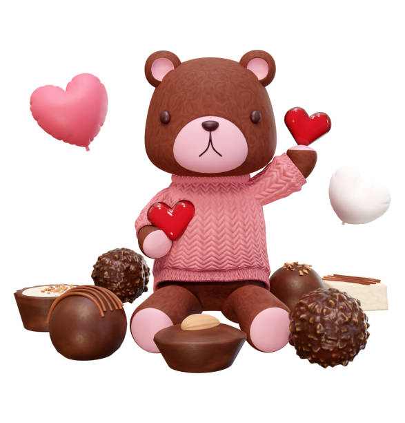 istock 3D rendering illustration of a little bear wearing pink clothes on a white background, suitable for Valentine's Day, weddings, birthdays and more 1810851521
