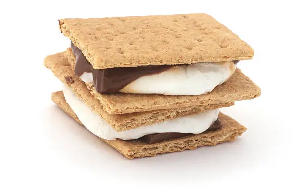 Isolated smore on a white background.