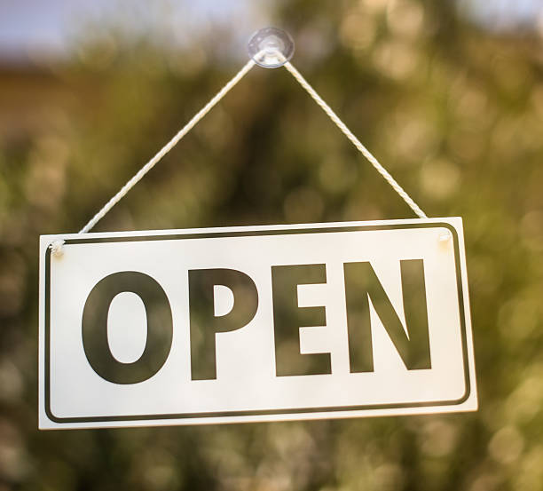 istock Open sign of a commercial shop 181086833