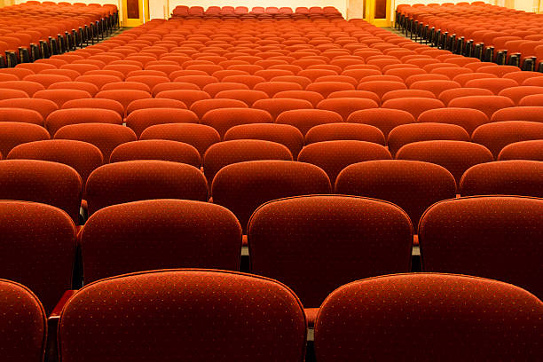istock Bright Orange Plush Theater Seats 181088312