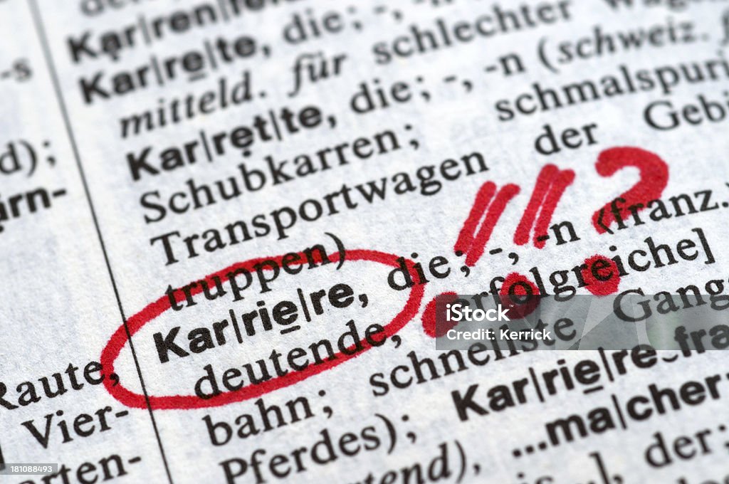 Karriere-deutsche Wort Abbildung - Lizenzfrei Arbeit und Beschäftigung Stock-Foto