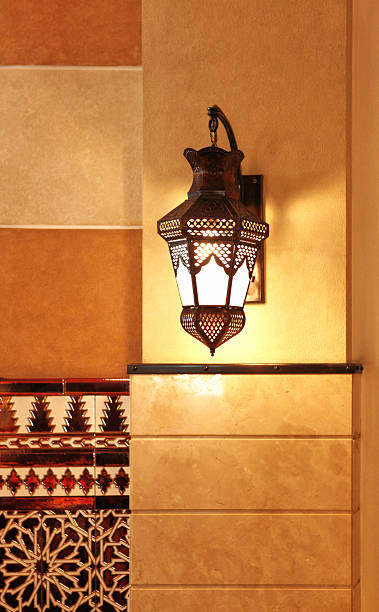 istock arabesque Islamic lantern and mosic on wall 181088880