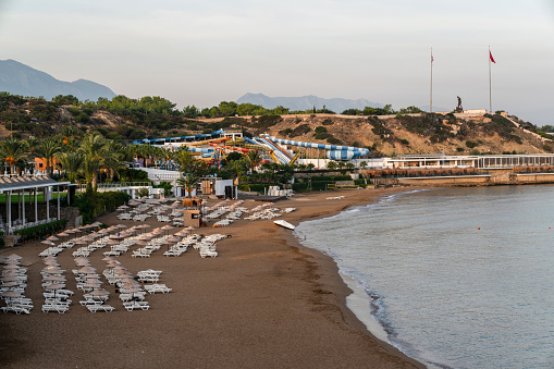Early in the morning, before tourists come to the beach to sunbathe. Catalkoy, Kyrenia, Northern Cyprus