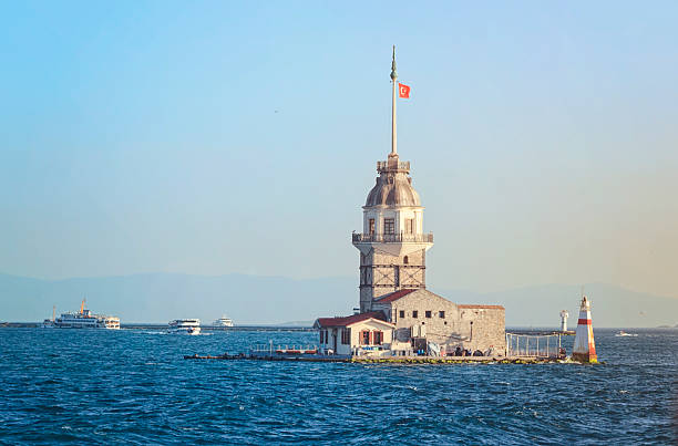 The Maiden's Tower , also known in the ancient Greek and medieval Byzantine periods as Leander's Tower, sits on a small islet located at the southern entrance of Bosphorus strait 200 m off the coast of Uskudar in Istanbul, Turkey.
