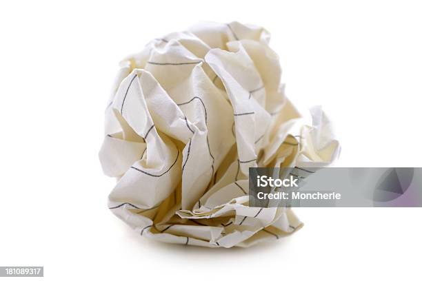 Lined Paper Ball Stock Photo - Download Image Now - Close-up, Crumpled, Crumpled Paper Ball