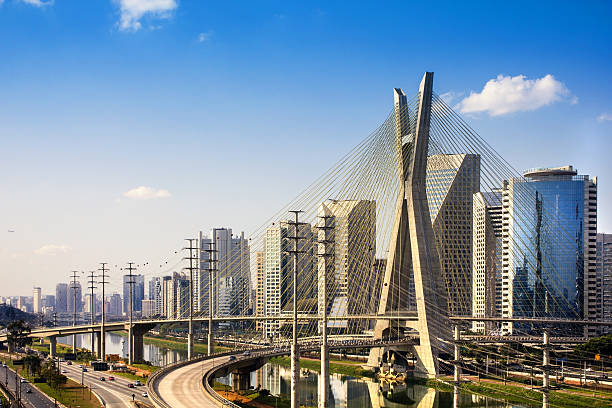 istock Famous cable-stayed bridge at Sao Paulo city. 181089413