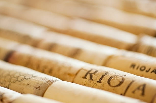 istock Large number of wine corks lined up filling the frame 181089579