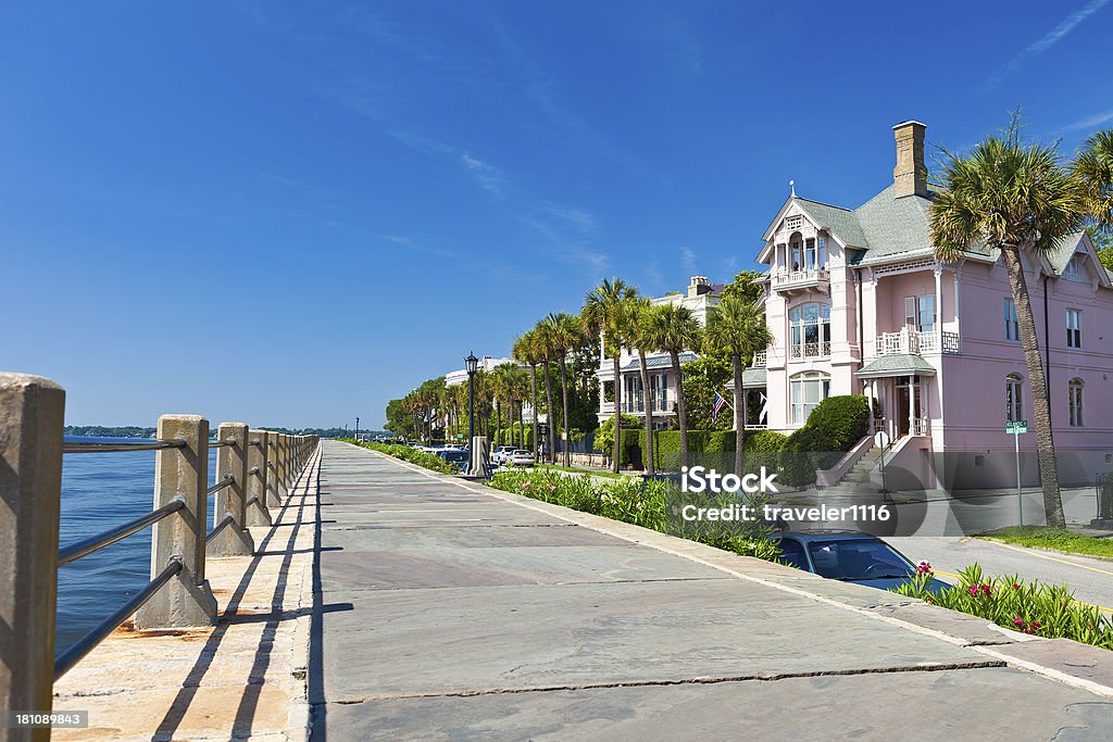 Charleston, South Carolina, Farbenfrohe Häuser - Lizenzfrei Charleston - South Carolina Stock-Foto