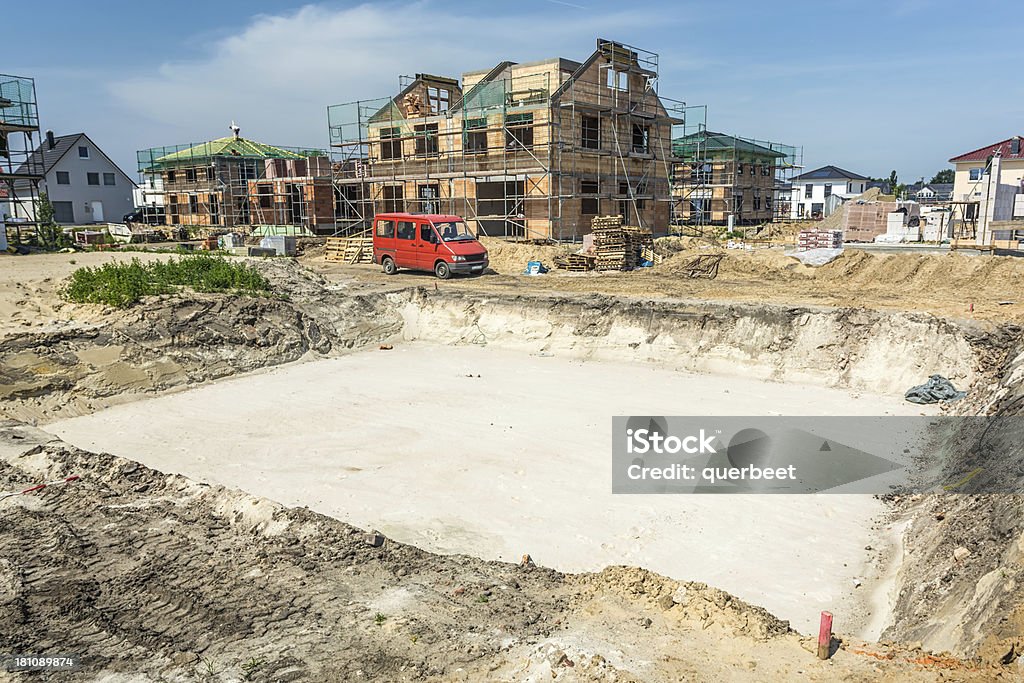 Konstruktion Ausgrabungen-Vorbereitung für neue Gebäude - Lizenzfrei Baustelle Stock-Foto