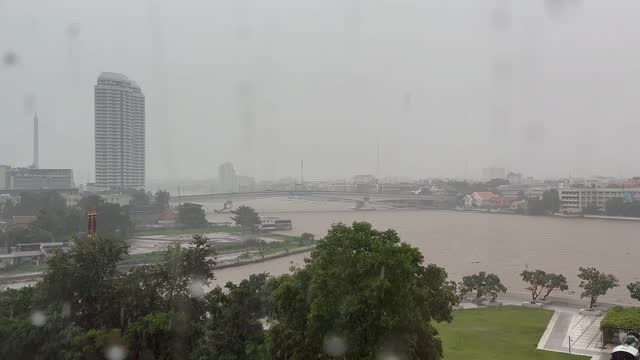Strong wind and heavy rain in Bangkok Province, Thailand