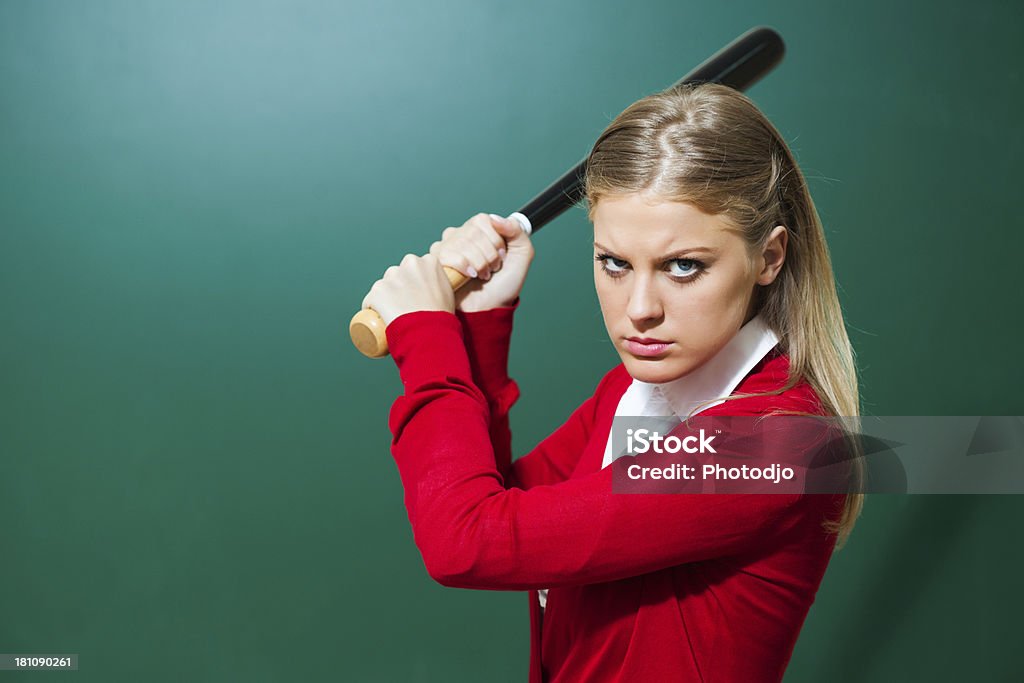 Angry student - Foto de stock de Bate de béisbol libre de derechos