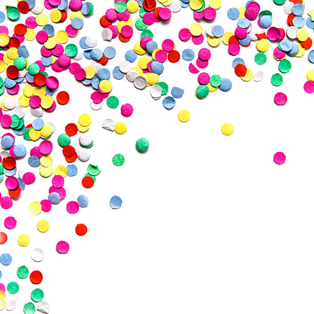 istock Multicolored circle paper confetti isolated on white background 181090266