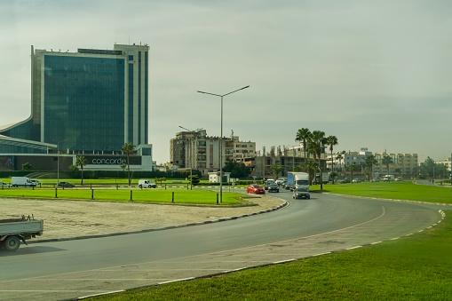 Nicosia, (Lefkosia, Lefkosa), North Cyprus- October 26, 2023: Concorde tower and hotel in the city center.