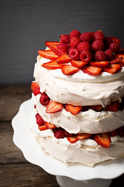 istock Layered Raspberry and Strawberry Pavlova 181090770