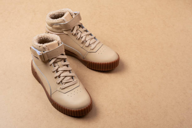 istock Leather beige unisex sneakers 1810909331