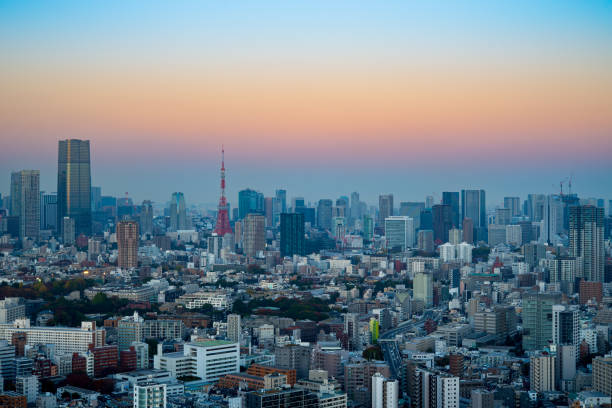 istock Tokyo Tower and skyscrapers at twilight. 1810910188