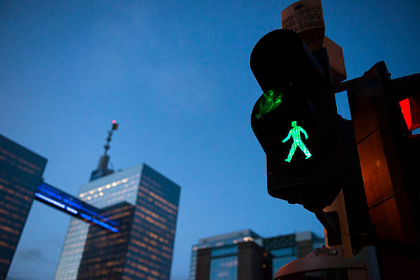 Typical traffic light in Berlin, Germany.