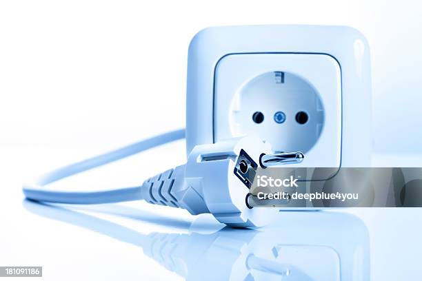 Power Outlet And Plug On White Stock Photo - Download Image Now - Accessibility, Alternating Current, Amperage