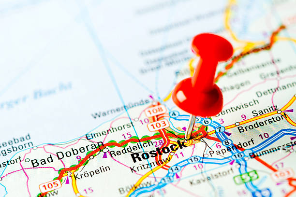 istock Europe cities on map series: Rostock 181091239