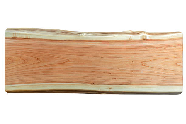 istock Live edge wooden board on a white background 1810913341