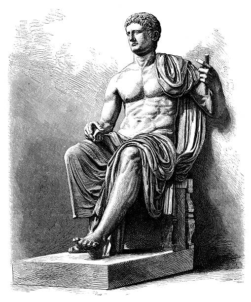 Antique illustration of Claudius Antique illustration of Claudius emperor stock illustrations