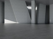 Futuristic empty room,3d Rendering