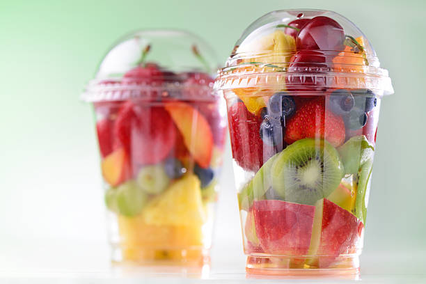 Fresh fruit salad to go with copy space