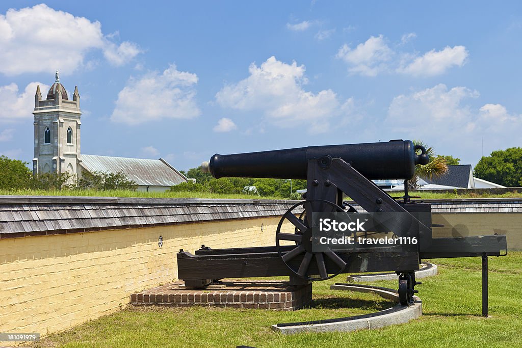 Fort Moultrie w pobliżu Charleston, Karolina Południowa - Zbiór zdjęć royalty-free (Armata)