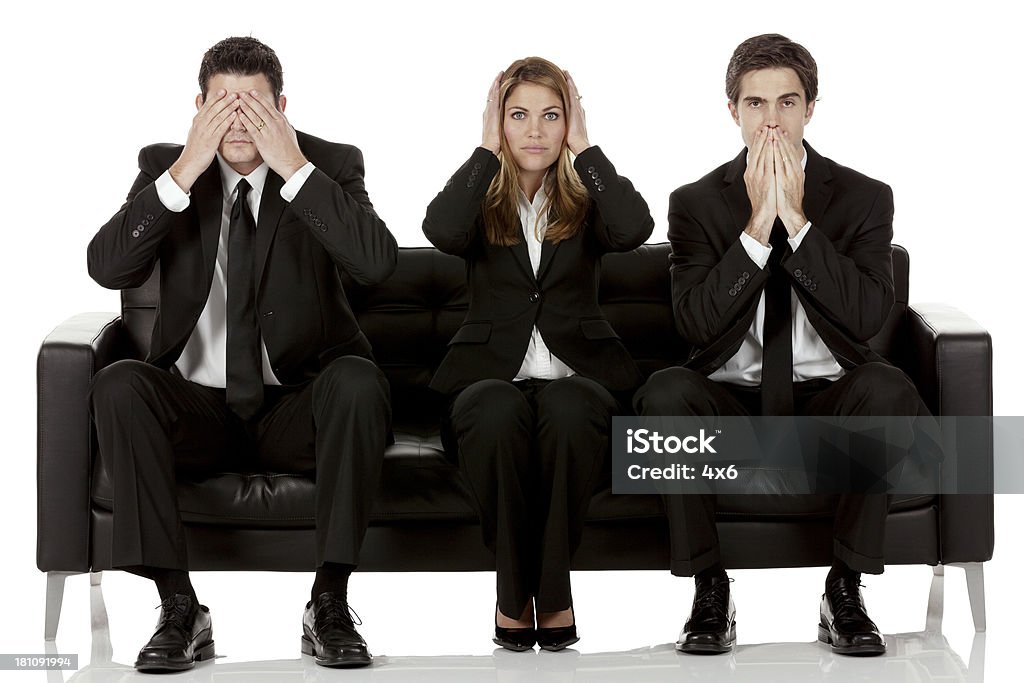 team di Business di tre saggi Scimmie - Foto stock royalty-free di See No Evil Hear No Evil Speak No Evil - Modo di dire inglese