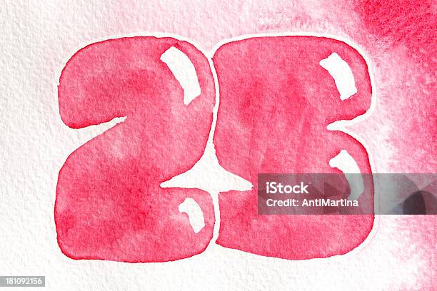 Tinta De Aguarela Dígito 25 - Fotografias de stock e mais imagens de Cor de rosa - Cor de rosa, Horizontal, Ilustração