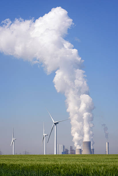 istock Power plant and wind turbines 181092267