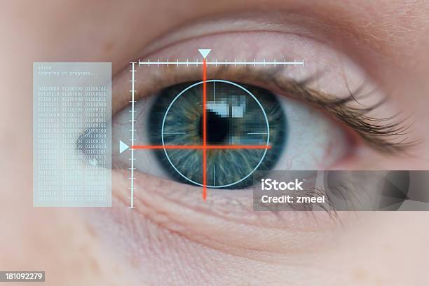 Biometrie Stockfoto und mehr Bilder von Augenscanner - Augenscanner, Auge, Binärcode