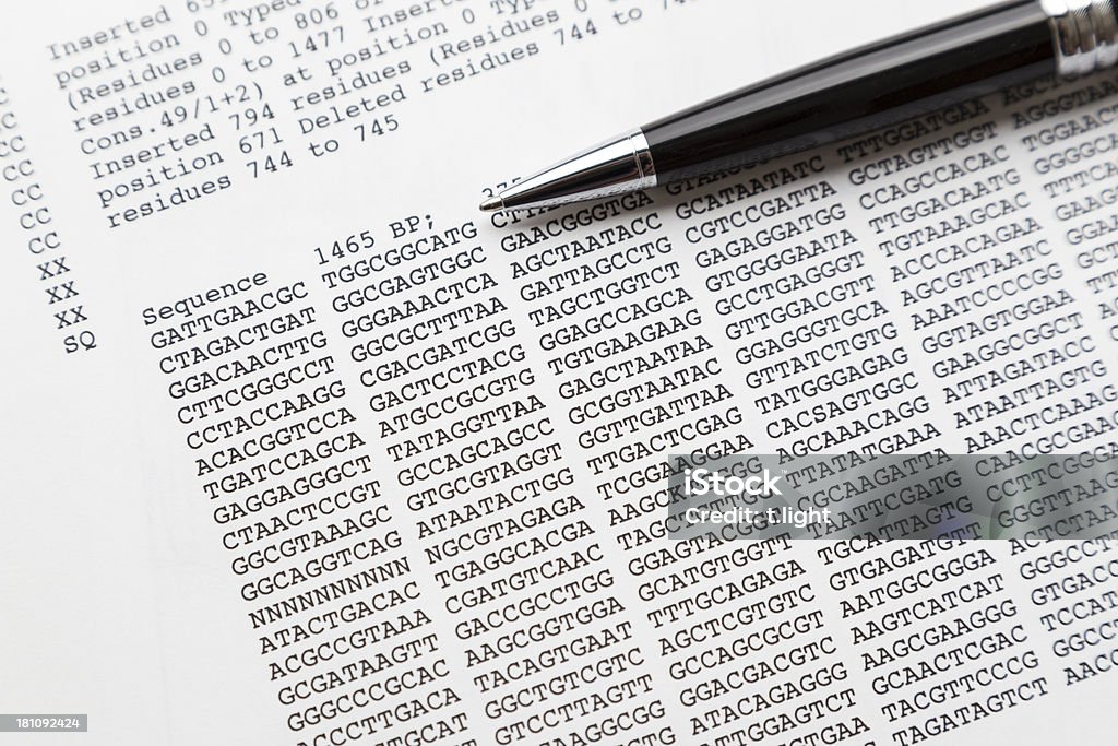 Analyse Séquence d'ADN - Photo de Électrophorèse sur gel libre de droits