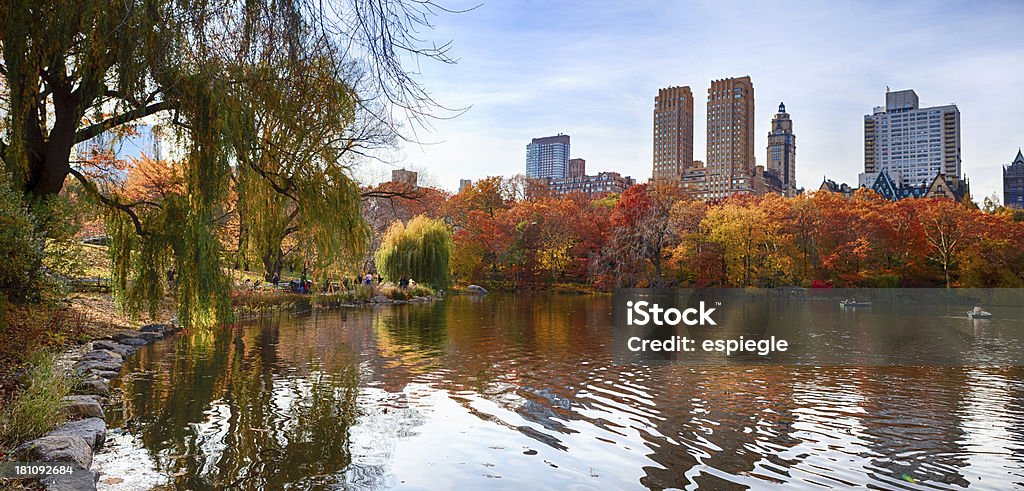 Central Park at autumn Panorama of Central Park at autumn Lincoln Center Stock Photo