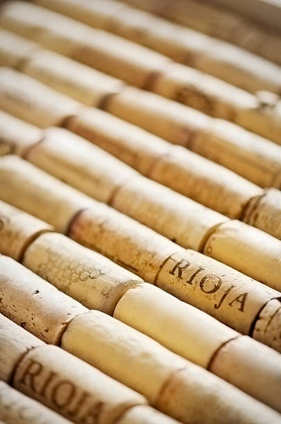 istock Large number of wine corks lined up filling the frame 181092778