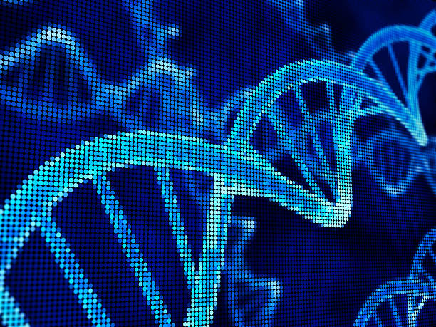 DNA Strands, pixelated stock photo