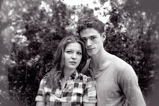 Young couple on an old photograph