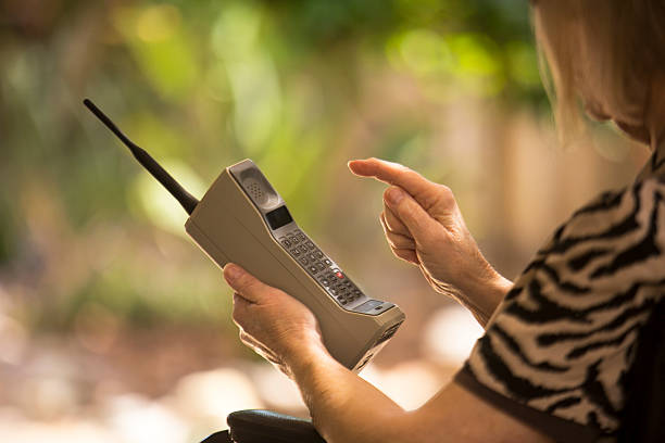 Old vintage cell phone called the brick, from the 1980's
