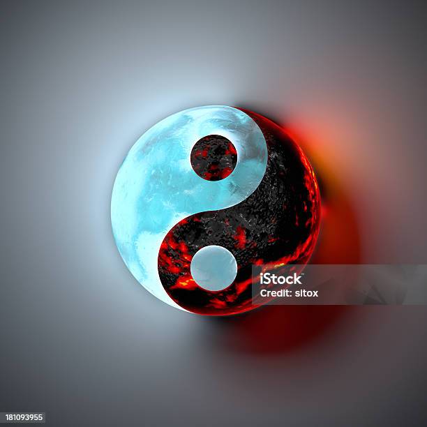 Yin Yang Ice And Lava Stock Photo - Download Image Now - Yin Yang Symbol, Fire - Natural Phenomenon, Ice